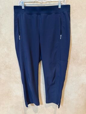 Women’s Navy Zip-Pocket Activity Joggers by Zenergy by Chicos size 1 medium 8-10